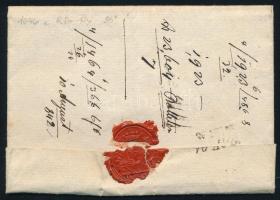 1842 Portós levél "OEDENBURG" - "WIEN"