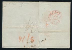 1845 Franco levél "NEU=GRADISKA" + "FRANCO"- piros / red "Triest 1845"