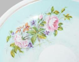 Fischer &amp; Mieg Pirkenhammer mosakodótál, jelzett, belseje kopással, d: 37 cm, m: 10 cm