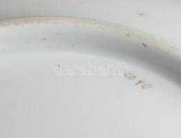 Fischer &amp; Mieg Pirkenhammer mosakodótál, jelzett, belseje kopással, d: 37 cm, m: 10 cm