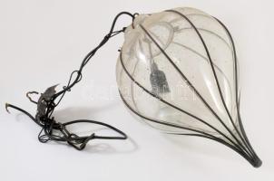 cca 1980/85 Murano vas szerelékbe fújt design lámpa. jelzés nélkül, jó állapotban, m: 50 cm