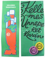 ca 1980 2 db ÁFÉSZ ünnepi retro reklám plakát. Hajtva. 20x48 cm