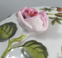 Herendi Rotschild mintás bonbonniere. Kézzel festett, jelzett, hibátlan d: 8 cm
