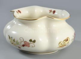 Zsolnay pillangó mintás paradicsomvirág váza. Kézzel festett, jelzett, hibátlan d: 13 cm