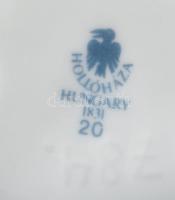 Hollóházi matyó legény + Hajnalka mintás tálka, kézzel festett jelzett, kopással, m: 18 cm sz: 12 cm