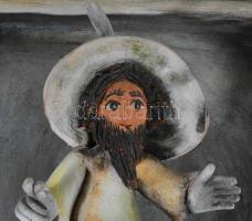 Jambrich Liza (1955): Fityiszt mutató manó (Magyar Írók Egyesületének díja, 2004). Kerámia, akasztha...