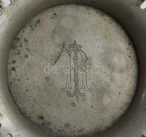 Berndorf Packfong Chian Silver áttört kínáló, jelzett, állatfejes fülekkel, 32x13 cm