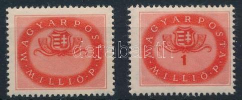 1946 Milliós 1 millió P értékszám nélkül (300.000) + támpéldány