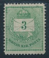 1874 3kr durva gyöngyjavítással (ex Lovász)