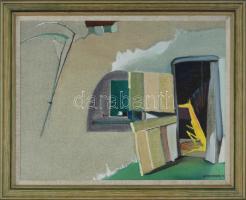 Neuberger István (1953-): Sárga csikó. Olaj, farost. Jelzett. Fakeretben. 45x58 cm