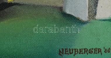 Neuberger István (1953-): Sárga csikó. Olaj, farost. Jelzett. Fakeretben. 45x58 cm