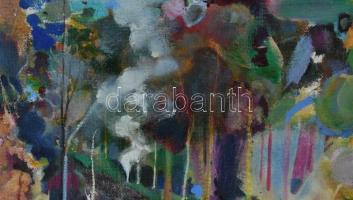 Neuberger István (1953-): Vízparti élet. Olaj, farost. Jelzett. Fakeretben. 48x58 cm