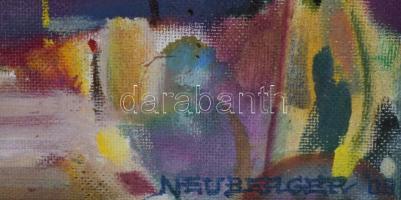 Neuberger István (1953-): Vízparti élet. Olaj, farost. Jelzett. Fakeretben. 48x58 cm