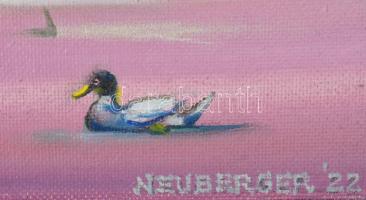 Neuberger István (1953-): Mártélyi pecások, 2022. Olaj, farost. Jelzett. Fakeretben. 56x71 cm