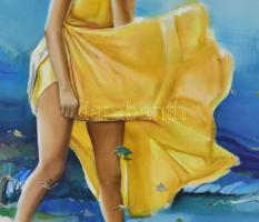 Neuberger István (1953-): Viharos telefonhívás, 2019. Olaj, vászon. Jelzett. Fakeretben. 80x60 cm