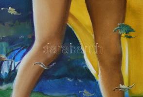 Neuberger István (1953-): Viharos telefonhívás, 2019. Olaj, vászon. Jelzett. Fakeretben. 80x60 cm