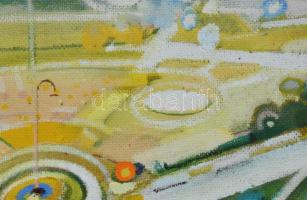 Neuberger István (1953-): Csomópont, 2007. Olaj, farost. Jelzett. Fakeretben. 53x79 cm