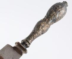 3 darab ezüst (Ag) neorokokó szervírozó, h: 32 cm alatt