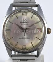 Mondaine 25 köves automata karóra, működik, repedt üveggel, d: 32mm