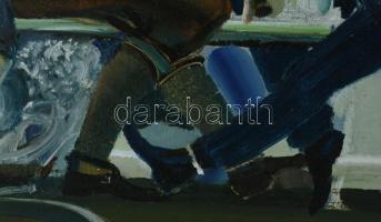 Neuberger István (1953-): Piások, 2018. Olaj, farost. Jelzett. Fakeretben. 33x49 cm