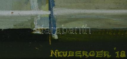 Neuberger István (1953-): Piások, 2018. Olaj, farost. Jelzett. Fakeretben. 33x49 cm