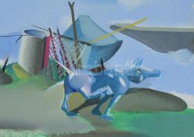 Neuberger István (1953-): Mártélyi vízparton, 1993. Olaj, farost. Jelzett. Fakeretben. 61x100 cm. KI...