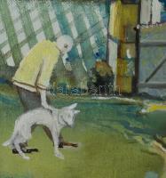 Neuberger István (1953-): Életkép II., 2005. Olaj, vászon. Jelzett. Fakeretben. 30x40 cm