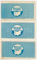 Bulgária 1975. 0.10L értékű "Balkan Tourist" utazási csekk (3x) T:F,VG
Bulgaria 1975. 0.1...