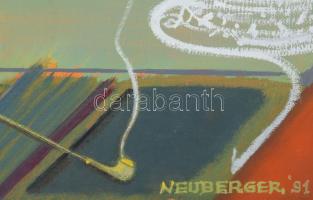 Neuberger István (1953-): Nofene, 1991-2026. Olaj, vászon. Jelzett. Fakeretben. 60x80 cm