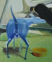 Neuberger István (1953-): Vízparti jelenet (Balaton). Olaj, farost. Jelzett. Fakeretben. 52x59 cm