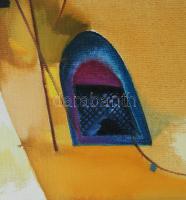 Neuberger István (1953-): Istálló ajtó, 1996. Olaj, vászon. Jelzett. Fakeretben. 64x76 cm