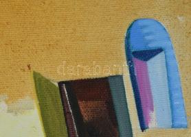 Neuberger István (1953-): Istálló ajtó, 1996. Olaj, vászon. Jelzett. Fakeretben. 64x76 cm