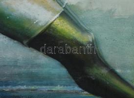 Neuberger István (1953-): Kalapács hajigáló, 2011. Olaj, farost. Jelzett. Fakeretben. 50x70 cm