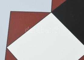 Victor Vasarely (1908-1997): Geometrikus kompozíció (cím nélkül). Szitanyomat, papír, jelzett, számo...