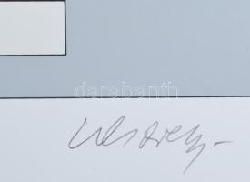 Victor Vasarely (1908-1997): Geometrikus kompozíció (cím nélkül). Szitanyomat, papír, jelzett, számo...