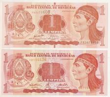 Honduras 2000. 1L "CQ7154434" + 2016. 1L "FR3471608" T:AU Honduras 2000. 1 Lempira "CQ7154434" + 2016. 1 Lempira "FR3471608" C:AU