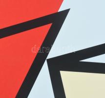 Georg Karl Pfahler (1926-2002): Geometrikus kompozíció (cím nélkül). Szitanyomat, papír, jelzett, sz...