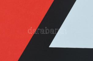 Georg Karl Pfahler (1926-2002): Geometrikus kompozíció (cím nélkül). Szitanyomat, papír, jelzett, sz...