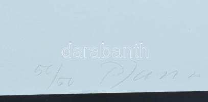 Georg Karl Pfahler (1926-2002): Geometrikus kompozíció (cím nélkül). Szitanyomat, papír, jelzett, sz...