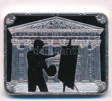 DN "Magyar Festészet Remekei - Benczúr Gyula: Vajk megkeresztelése, 1875" ezüstözött Cu em...