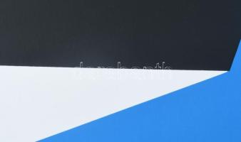 Georg Karl Pfahler (1926-2002): Kék-fekete kompozíció (cím nélkül). Szitanyomat, papír, jelzett, szá...