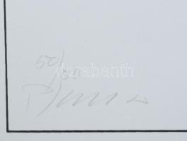 Georg Karl Pfahler (1926-2002): Kék-fekete kompozíció (cím nélkül). Szitanyomat, papír, jelzett, szá...