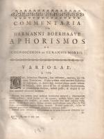 Swieten, Gerard van: Commentaria in Hermanni Boerhaave Aphorismos de Cognoscendis et Curandis Morbis...