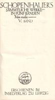 Schopenhauer, Arthur: Parerga und Paralipomena: Kleine Philosophische Schriften. Theil I-II. [Teljes...