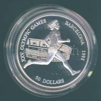 Cook-szigetek 1990. 10$ Ag "Olimpia-maratoni futás" T:PP Tanúsítvánnyal!