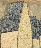 Ismeretlen alkotó. Városrészlet. Tűzzománc, jelzés nélkül, fa keretben, 13x11 cm, 22x21 cm