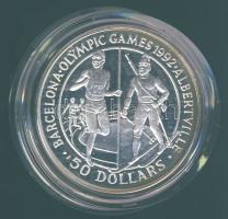 Cook szigetek 1989. 50$ Ag "Olimpia-biatlon" T:PP