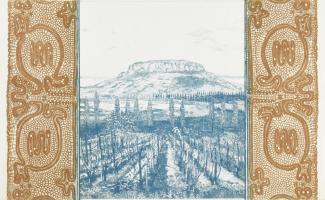 Zala Tibor (1920-2004): Badacsony, 1981. Színes rézkarc, papír, Jelzett, művészpéldány. EA IX/XIV. s...