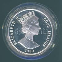 Cook szigetek 1989. 50$ Ag "Olimpia-biatlon" T:PP