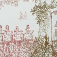 Zala Tibor (1920-2004): Az égig érő fa, 1981. Színes rézkarc, papír jelzett, művészpéldány E.A. jelz...